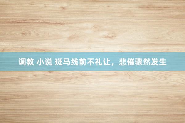 调教 小说 斑马线前不礼让,悲催骤然发生